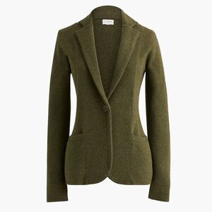 NWT J Crew factory loden green sweater blazer 100% cotton size M